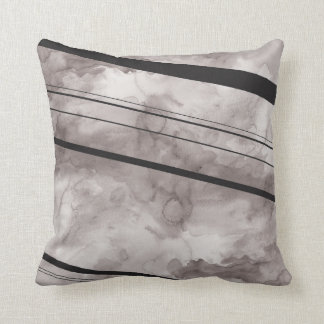 Zwarte en grijze Waterverf Stripe Pillow Kussen