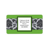 Zwarte en groene Adresetiketten Etiket (Voorkant)