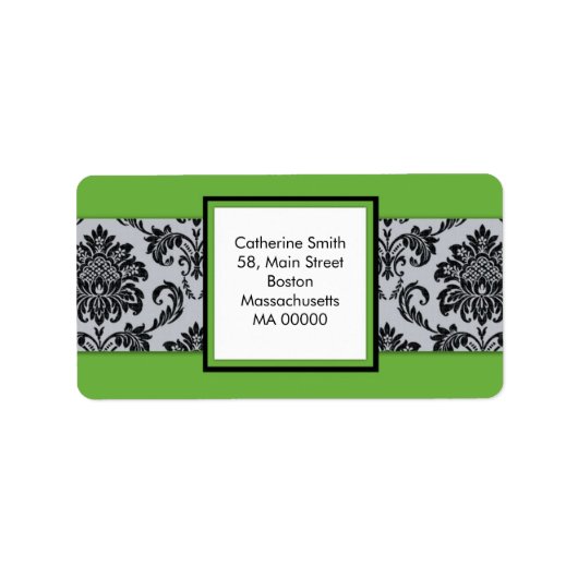 Zwarte en groene Adresetiketten Etiket (Voorkant)