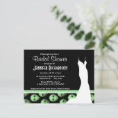 Zwarte en groene alien uitnodiging briefkaart (Staand voorkant)