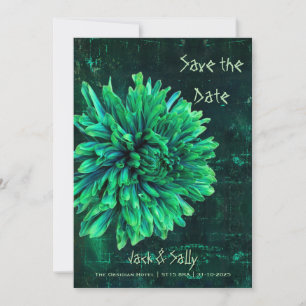 Zwarte en groene chrysant save the date