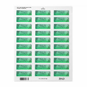 Zwarte en groene elegante script retourlabels etiket (Full Sheet)