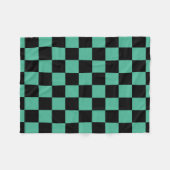 Zwarte en groene gecheckte rugleuning fleece deken (Voorkant (Horizontaal))