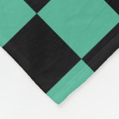 Zwarte en groene gecheckte rugleuning fleece deken (Hoek)