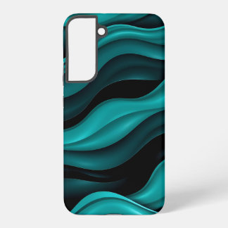 Zwarte en groene golven Patroon Moderne Abstracte  Samsung Galaxy Hoesje