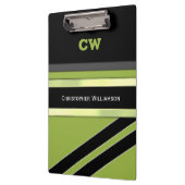 Zwarte en groene initialen kantoor klembord (Links)