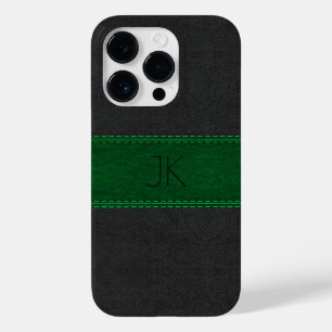 Zwarte en groene  lederen afdrukken Case-Mate iPhone 14 pro hoesje