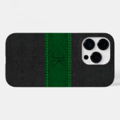 Zwarte en groene  lederen afdrukken Case-Mate iPhone case (Achterkant (horizontaal))