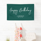 Zwarte en groene, minimale aangepaste, Happy Birth Spandoek (Insitu)