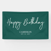 Zwarte en groene, minimale aangepaste, Happy Birth Spandoek (Horizontaal)