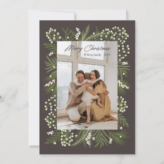 Zwarte en groene moderne kerstkaart kaart (Voorkant)