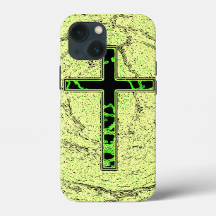ZWARTE EN GROENE RUIMTE MET MARBLE ACHTERGROND iPhone 13 MINI HOESJE