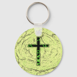 ZWARTE EN GROENE RUIMTE MET MARBLE ACHTERGROND SLEUTELHANGER