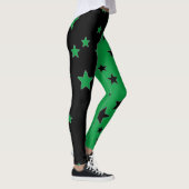 Zwarte en groene Star-Leggings Leggings (Rechts)