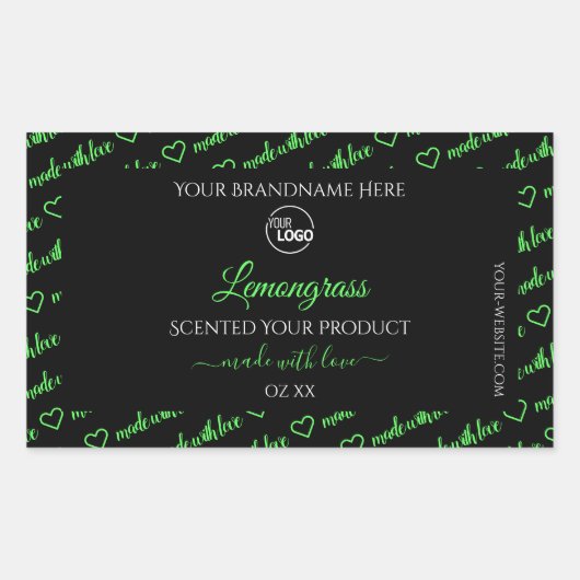 Zwarte en groene Word Cloud Product Labels toevoeg (Voorkant)