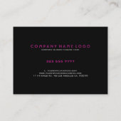 Zwarte en hot-roze Floral kant Visitekaartje (Achterkant)