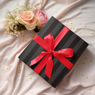 Zwarte en houtskoolstrepen cadeaupapier