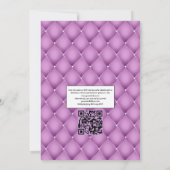 Zwarte en Lila Floral Wedding Kaart (Achterkant)