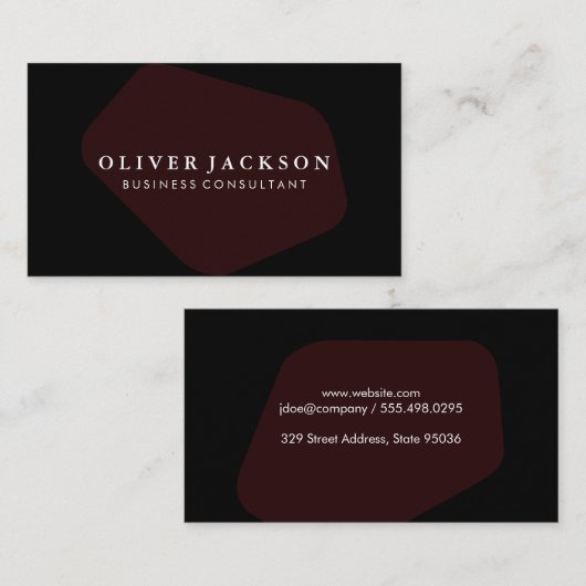 Zwarte en moderne vorm visitekaartje (Voorkant / Achterkant)