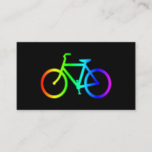 Zwarte en neon regenboog fiets visitekaartje