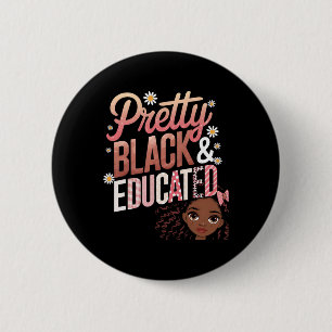 zwarte en opgeleide vrouwen geven zwarte geschied ronde button 5,7 cm