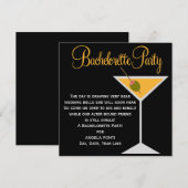 Zwarte en Oranje Bachelorette Kaart (Voorkant / Achterkant)