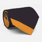 Zwarte en Oranje Broad University Stripe Stropdas (Opgerold)