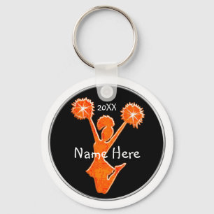 Zwarte en Oranje Goedkope Trofee Sleutelhangers, J Sleutelhanger