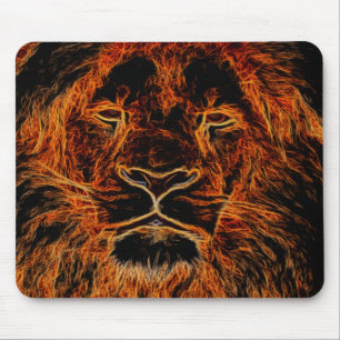 Zwarte en Oranje graffiti Lion Head Muismat