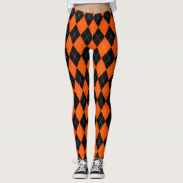 Zwarte en Oranje Leggings