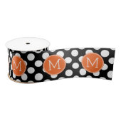 Zwarte en Oranje poka Dots met aangepast monogram Lint (Spoel)