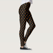 Zwarte en Oranje pokadots Leggings (Rechts)
