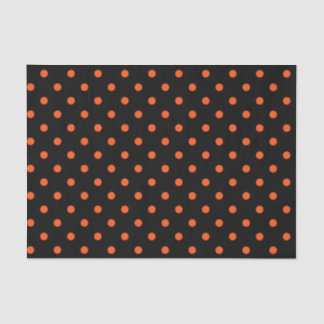 Zwarte en Oranje pokadots Tissuepapier