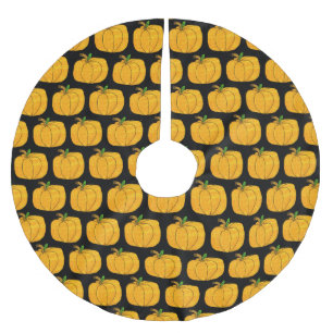 Zwarte en Oranje pompoenen Halloween Tree Skirt Kerstboom Rok