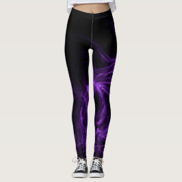 Zwarte en Paarse Abstracte achtergrond Leggings