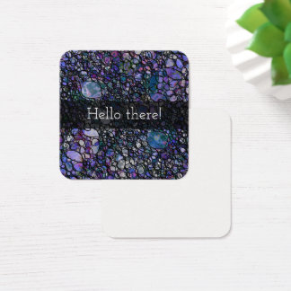 Zwarte en Paarse Abstractste Hallo cirkels Vierkante Visitekaartjes