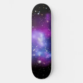 Zwarte en Paarse Celestial Space Foto Skateboard (Voorkant)