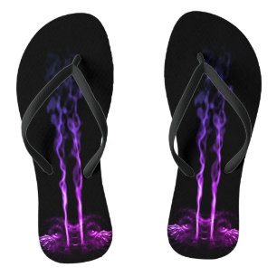 Zwarte en paarse drakenrook teenslippers