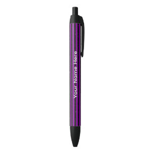 Zwarte en paarse gestreepte inktpen met eigen teks inkt pen
