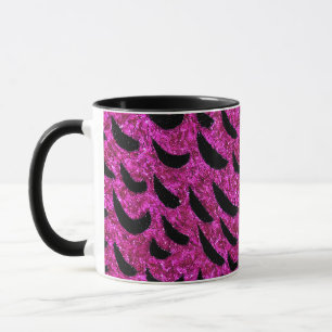 Zwarte en Paarse Glitter Animal Print Patroon Mok
