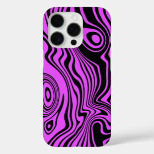 Zwarte en Paarse golven Abstracte aangepaste kleur iPhone 16 Pro Hoesje