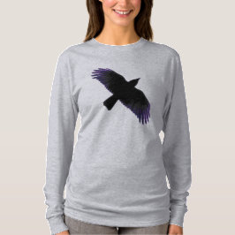Zwarte en paarse kraai t-shirt