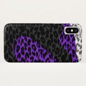 Zwarte en Paarse luipaard afdrukken Case-Mate iPhone Case (Achterkant (horizontaal))