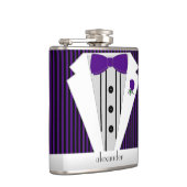 Zwarte en Paarse pin Stripe Tuxedo- Heupfles (Rechts)
