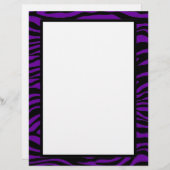 Zwarte en Paarse Zebra Print Gepersonaliseerd brie (Voorkant / Achterkant)