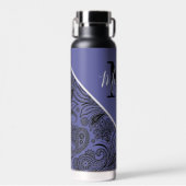 Zwarte en peri paisley waterfles (Voorkant)