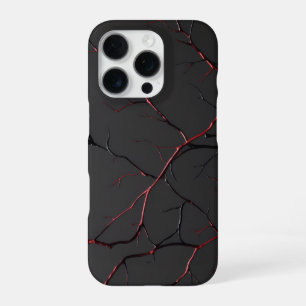 Zwarte en Rode Aderen iPhone 16 Pro Hoesje