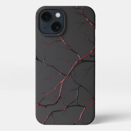 Zwarte en rode aderen iPhone 13 hoesje