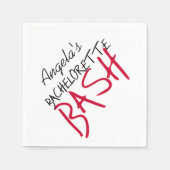 Zwarte en rode Bachelorette Bash Papieren servette Servet (Voorkant)