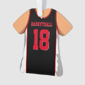 Zwarte en rode Basketball Ornament (voorkant)